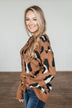 Anywhere We Go Animal Print Sweater- Brown