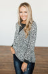 Going Wild Leopard Top- Charcoal & Cream