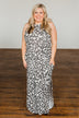 Be The Change Sleeveless Maxi Dress- Charcoal & Ivory