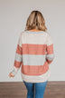 Blissful Feelings Color Block Sweater- Oatmeal & Mauve