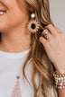 Charming Life Dangle Hoop Earrings- Gold & Blush