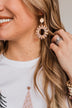 Charming Life Dangle Hoop Earrings- Gold & Blush
