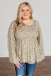 Going In Style Smock Babydoll Top- Light Olive