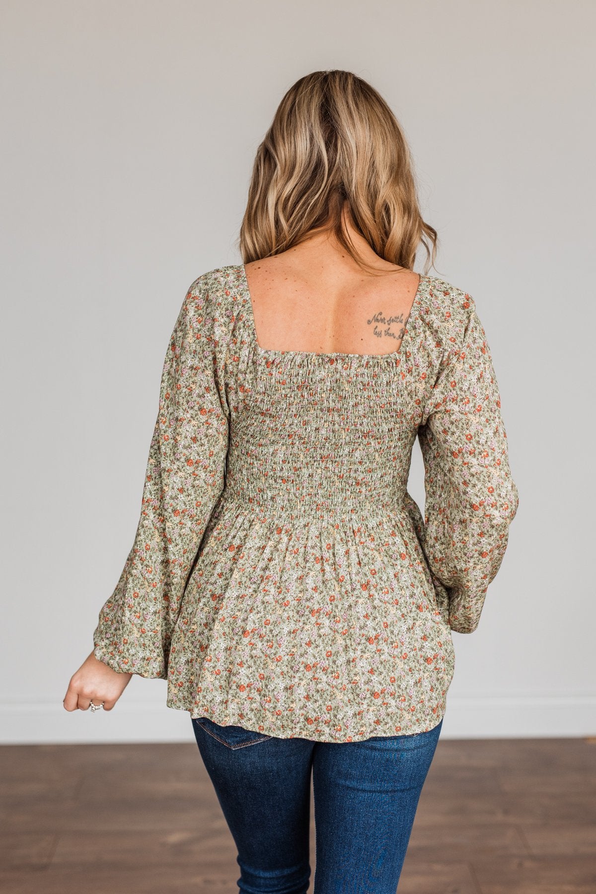 Going In Style Smock Babydoll Top- Light Olive