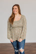 Going In Style Smock Babydoll Top- Light Olive