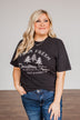Festive "Farm Fresh Christmas Tree" Graphic Tee- Black