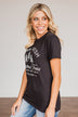 Festive "Farm Fresh Christmas Tree" Graphic Tee- Black