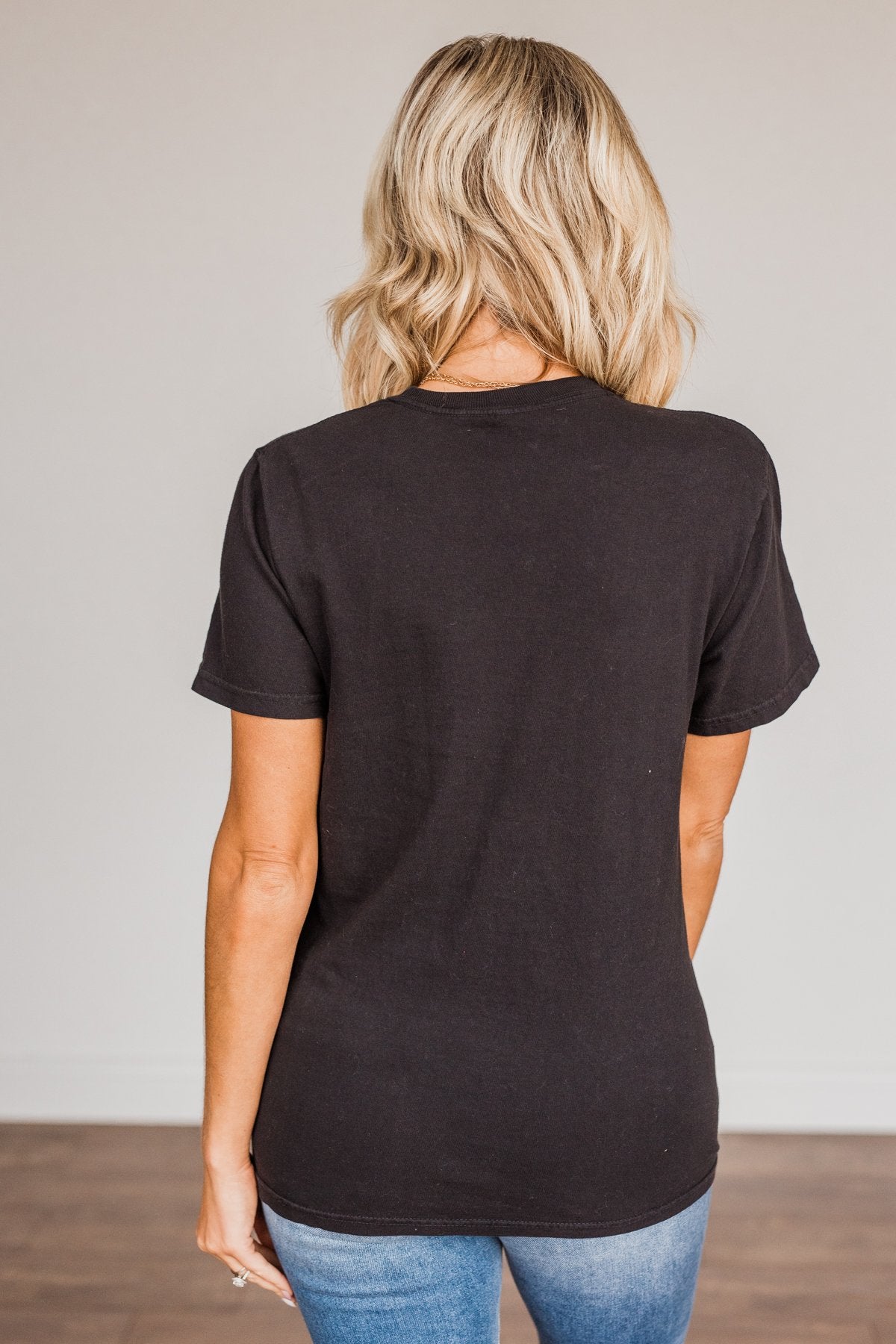 Festive "Farm Fresh Christmas Tree" Graphic Tee- Black