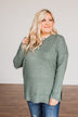 Soft Gazes Button Long Sleeve Top- Hunter Green