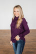 Caught In A Daydream Turtle Neck Sweater- Eggplant