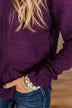 Caught In A Daydream Turtle Neck Sweater- Eggplant