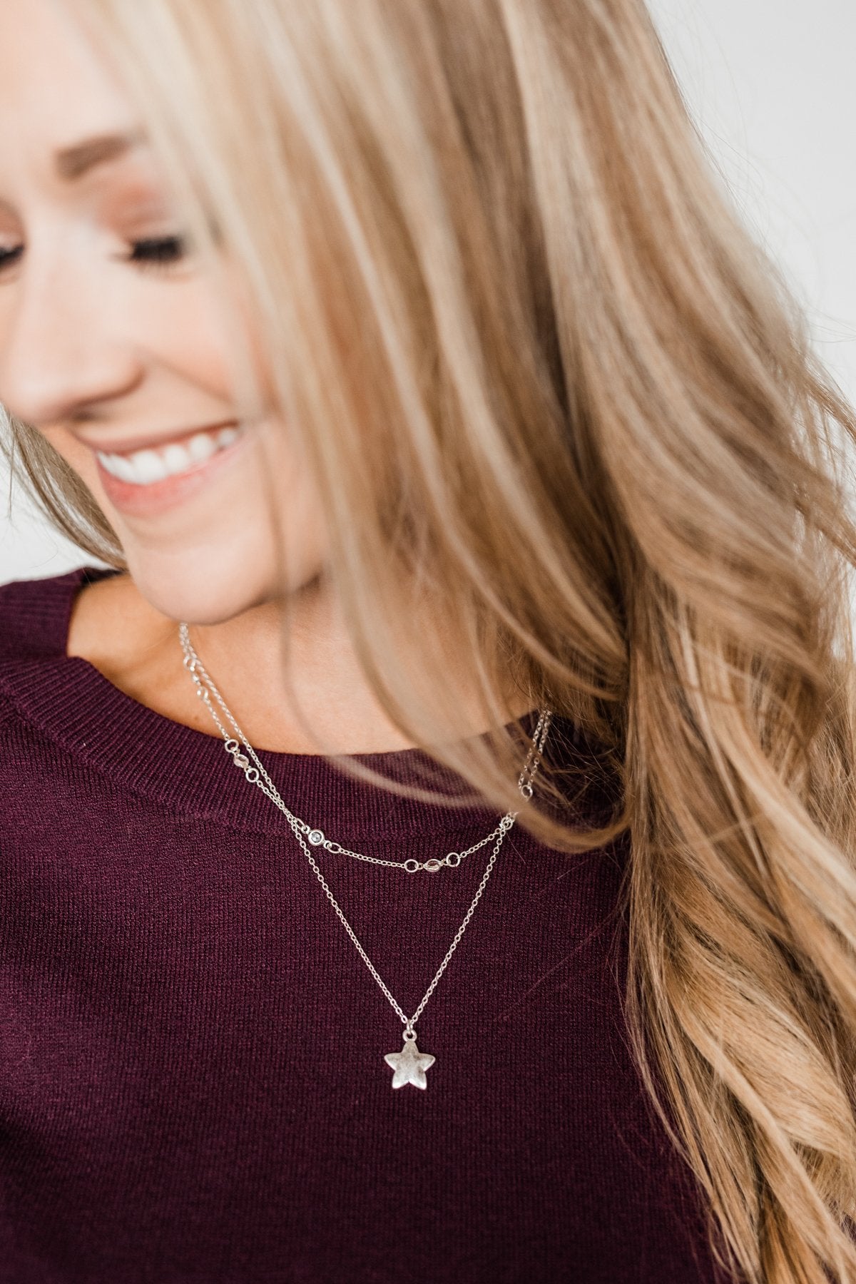 2 Tier Make A Wish Necklace- Silver