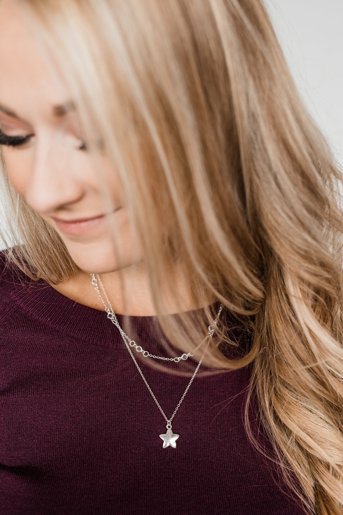 2 Tier Make A Wish Necklace- Silver