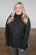 Cherishing Moments Turtle Neck Sweater- Heathered Black