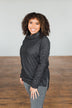 Cherishing Moments Turtle Neck Sweater- Heathered Black