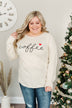 "Coffee" Graphic Pullover Top- Beige