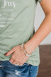 Dazzling "Mama" 3-Piece Bracelet Set- White