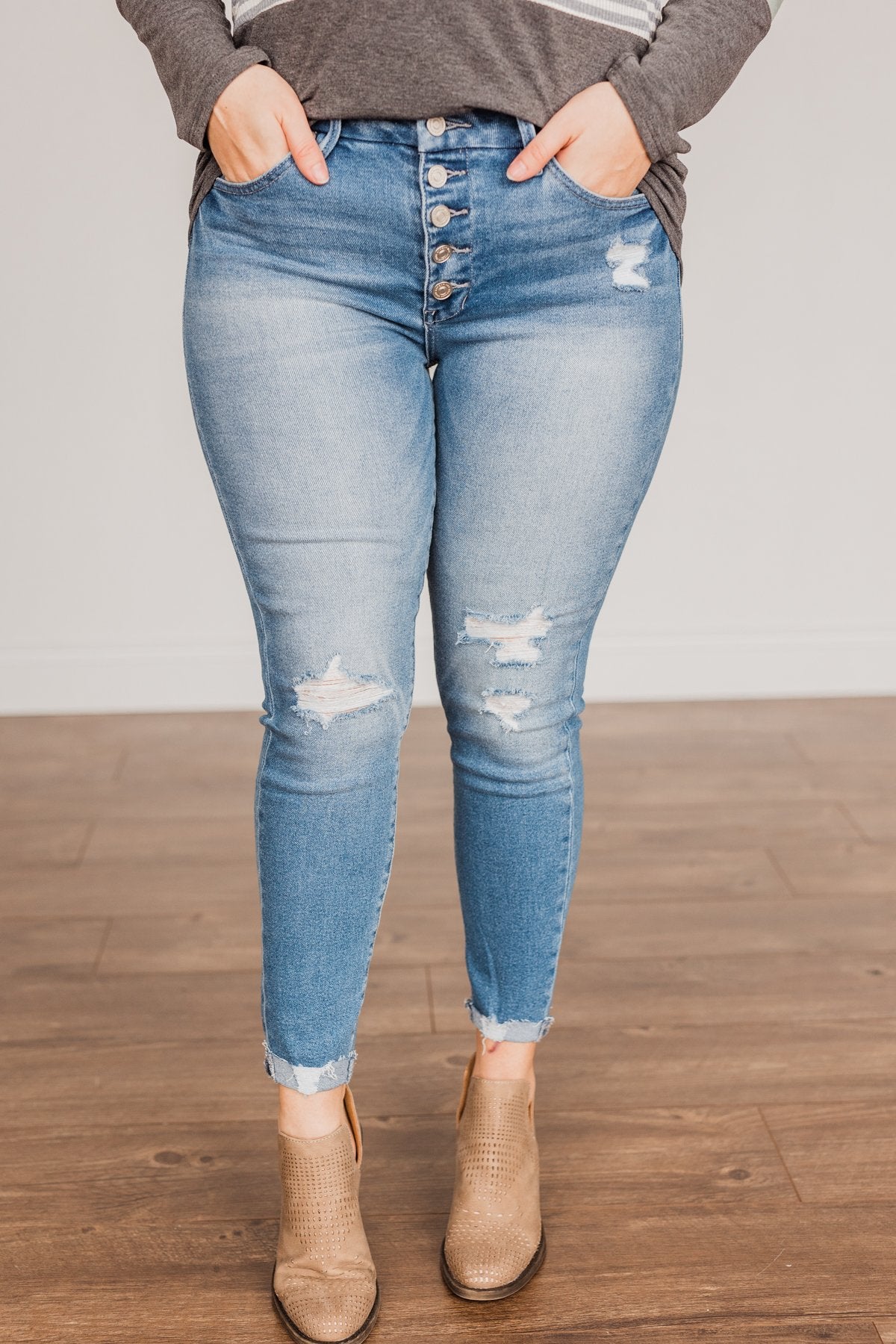 KanCan High Rise Skinny Ankle- Tabitha Wash