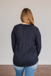 Sail Away With Me Knit Button Top- Navy