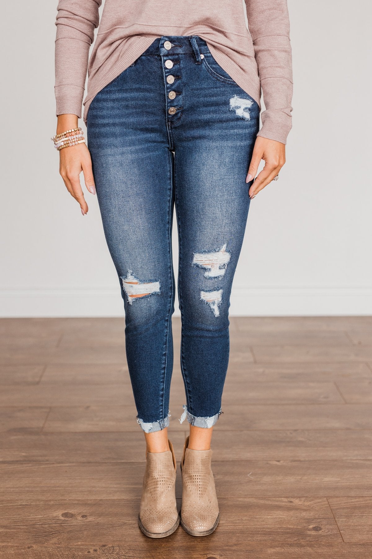 KanCan High Rise Skinny Ankle- Tabitha Dark Wash