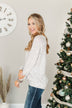 Just Go With It Long Sleeve Leopard Top- Off White & Silver