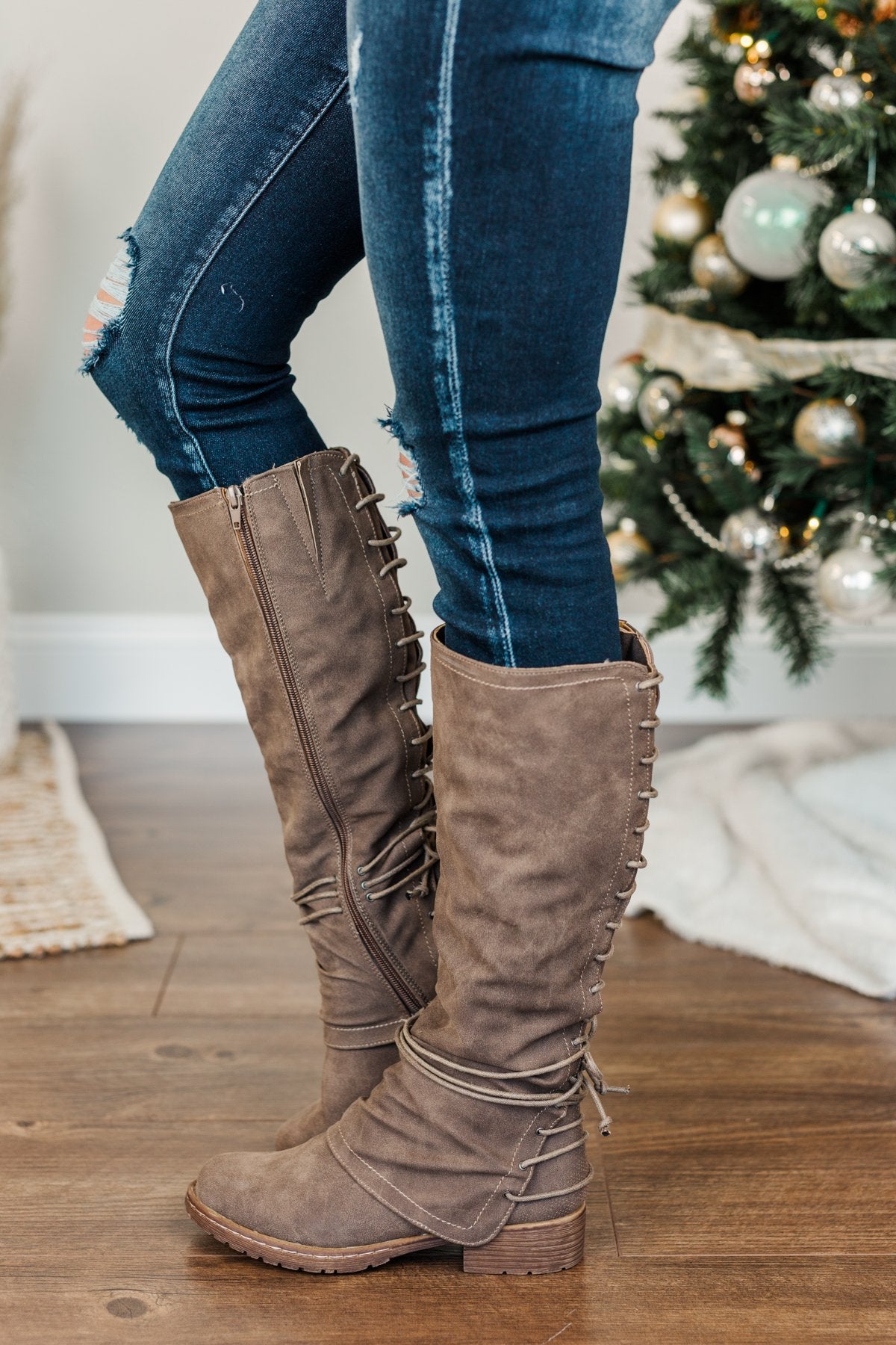 Taupe tall hotsell boots