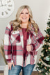 Time For A Change Plaid Flannel Jacket- Wine