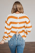 Checking You Out Striped Sweater- Ivory & Burnt Orange