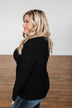Lost Without Love Ribbed Knit Sweater- Black