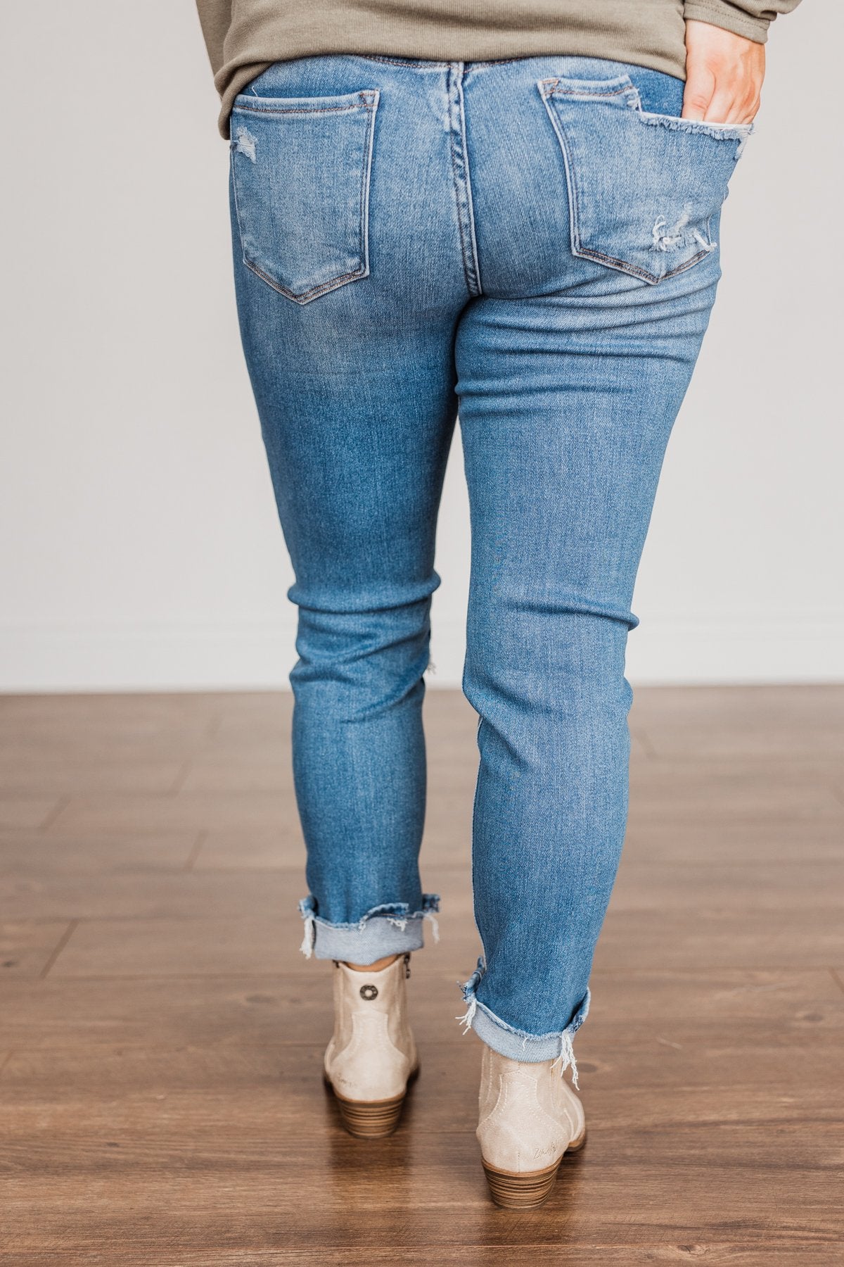 Vervet Distressed High-Rise Skinny Jeans- Willow Wash