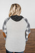 No Broken Hearts Color Block Top- Charcoal & Grey