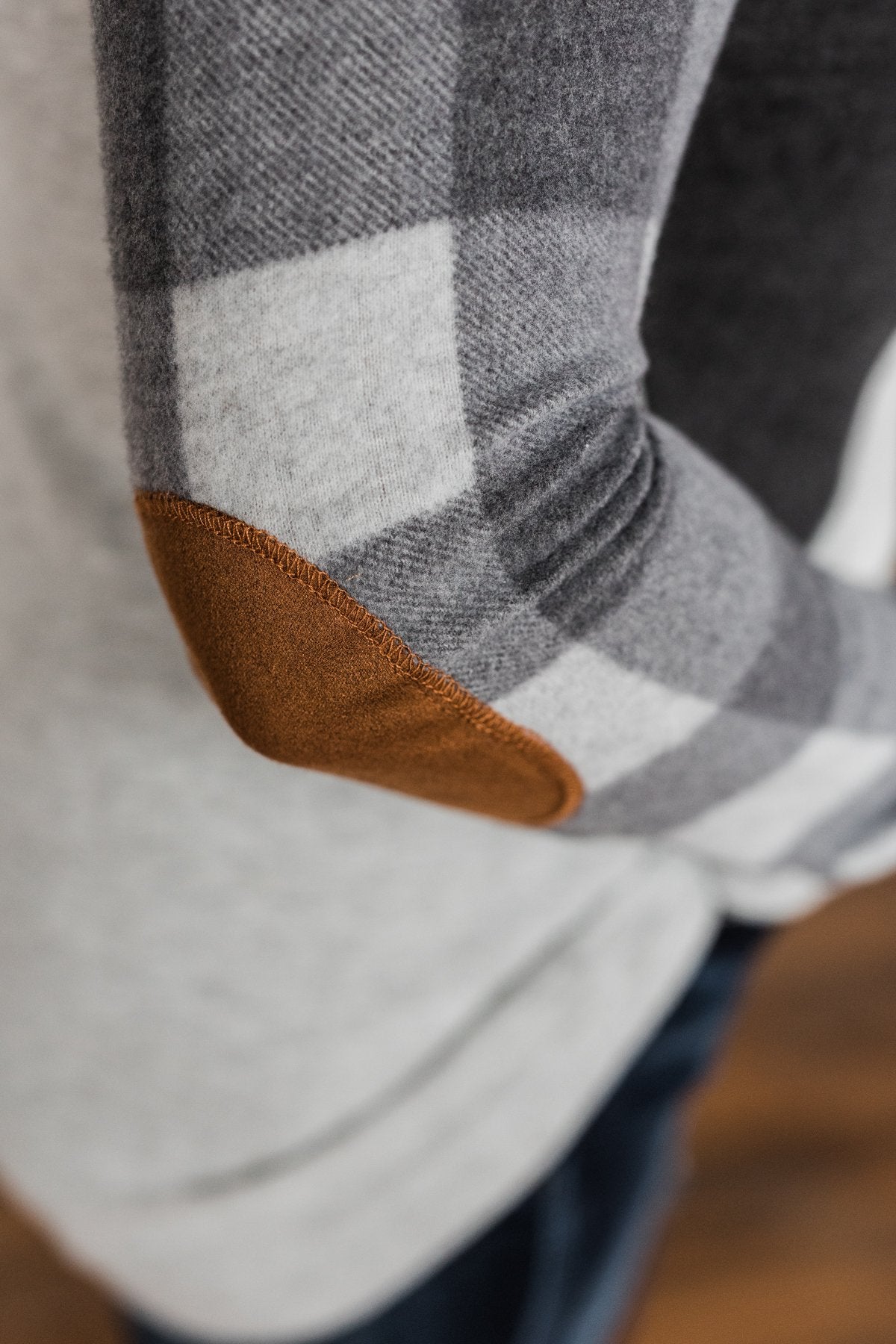 No Broken Hearts Color Block Top- Charcoal & Grey