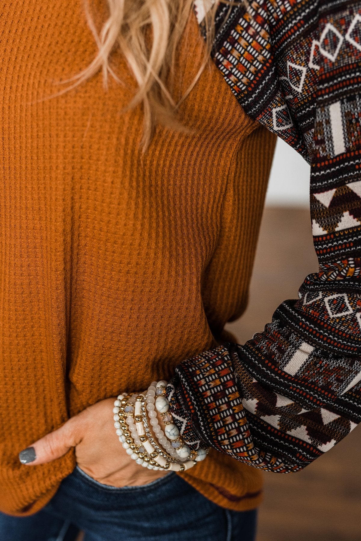 Ready For Some Fun Long Sleeve Top- Dark Camel