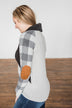 No Broken Hearts Color Block Top- Charcoal & Grey