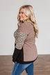 Looking Alive Long Sleeve Top- Mocha & Black