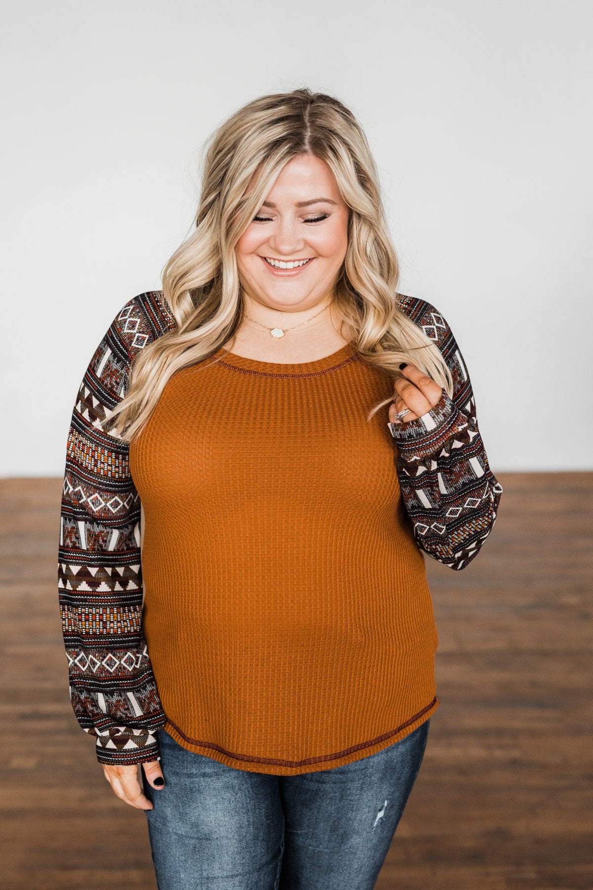 Ready For Some Fun Long Sleeve Top- Dark Camel