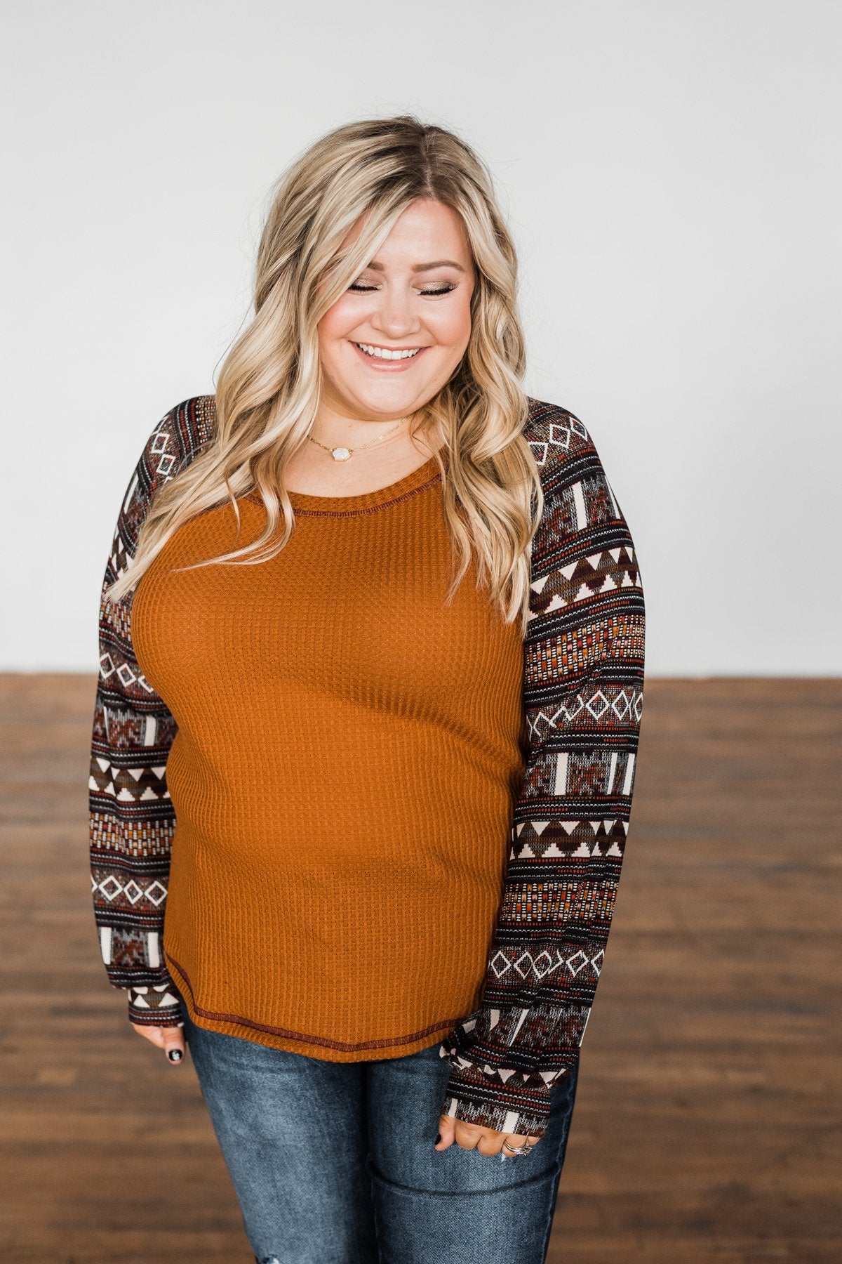 Ready For Some Fun Long Sleeve Top- Dark Camel