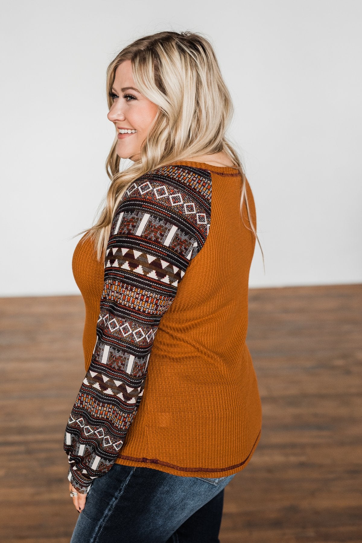 Ready For Some Fun Long Sleeve Top- Dark Camel