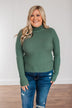 Feeling the Warmth Turtleneck Sweater- Dark Sage