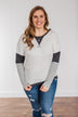 Be Merry Long Sleeve Top- Ivory & Charcoal