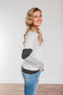 Be Merry Long Sleeve Top- Ivory & Charcoal