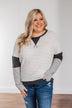 Be Merry Long Sleeve Top- Ivory & Charcoal