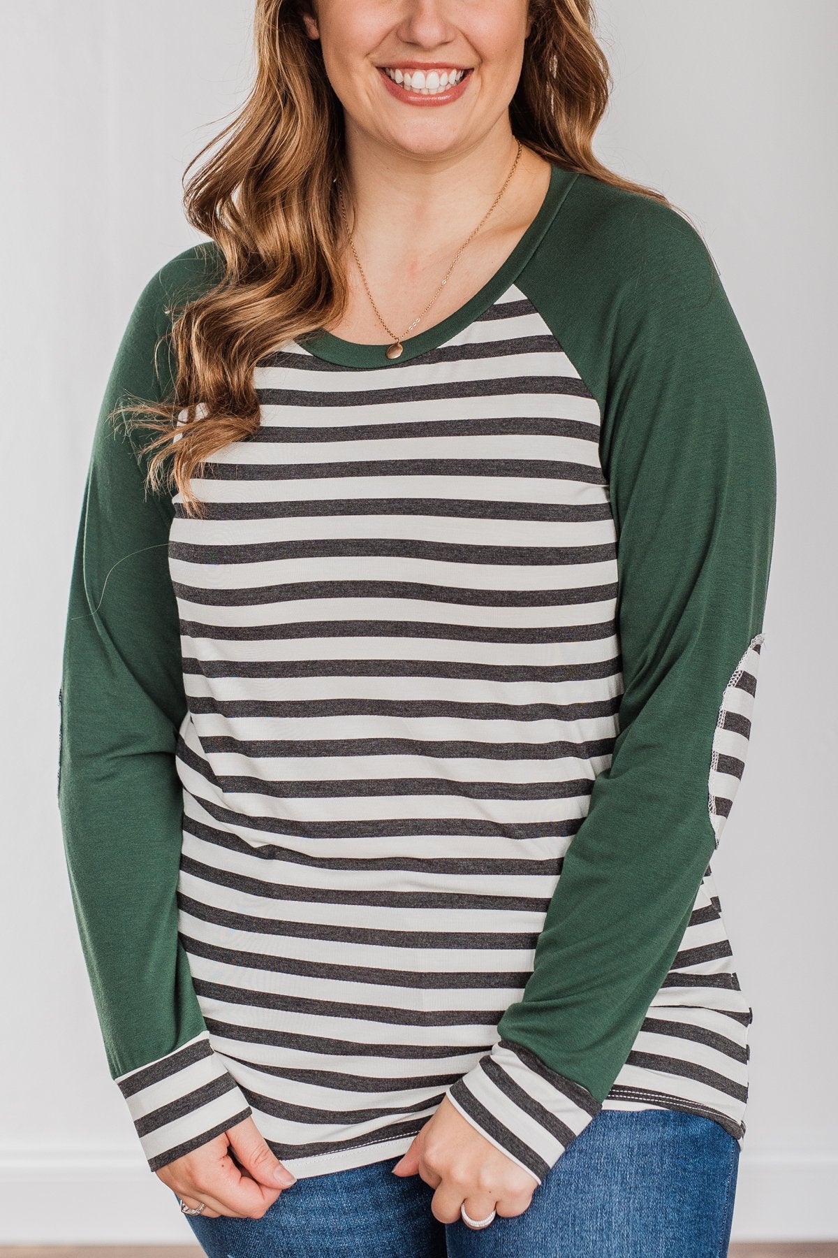 True To Your Heart Long Sleeve Top- Dark Emerald