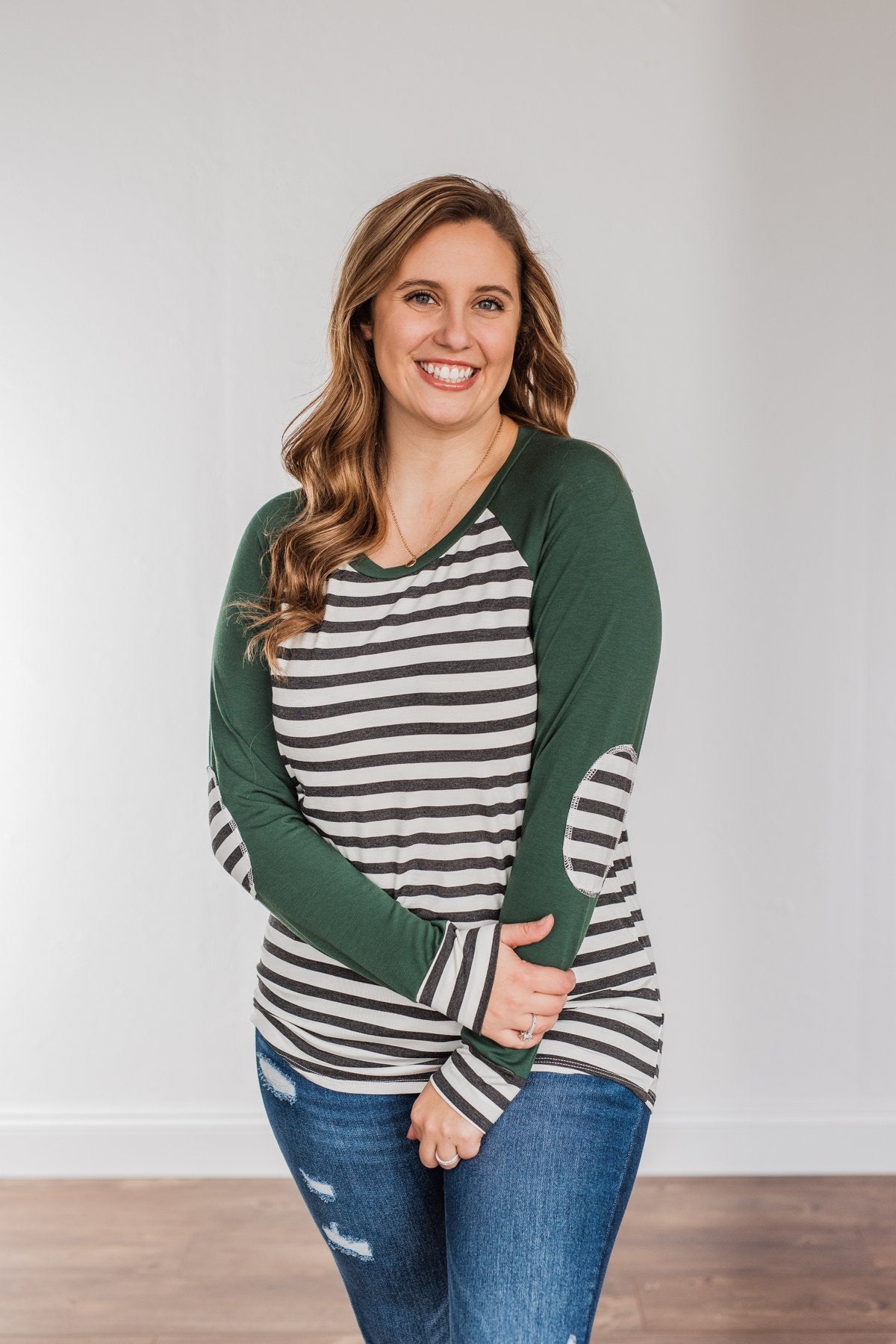 True To Your Heart Long Sleeve Top- Dark Emerald
