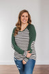 True To Your Heart Long Sleeve Top- Dark Emerald