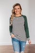 True To Your Heart Long Sleeve Top- Dark Emerald