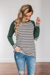 True To Your Heart Long Sleeve Top- Dark Emerald