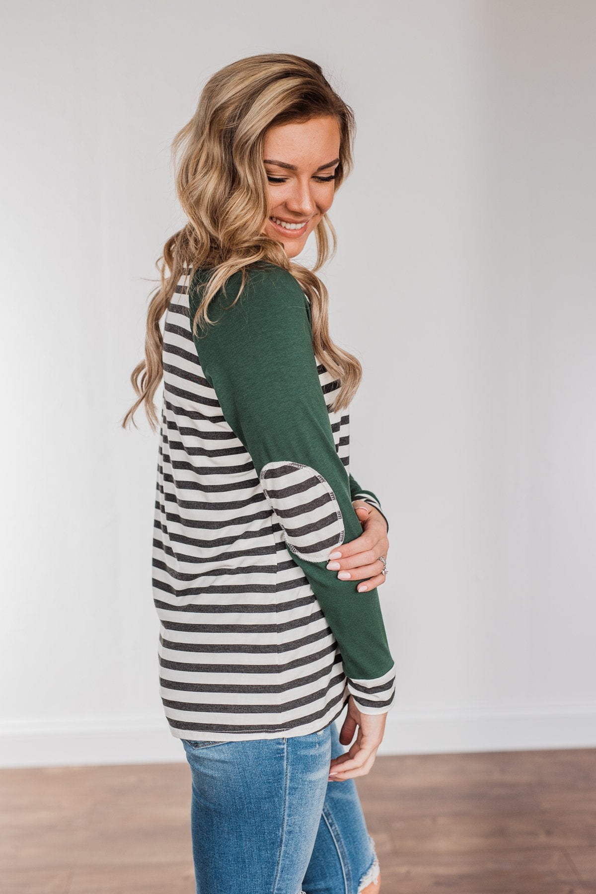 True To Your Heart Long Sleeve Top- Dark Emerald