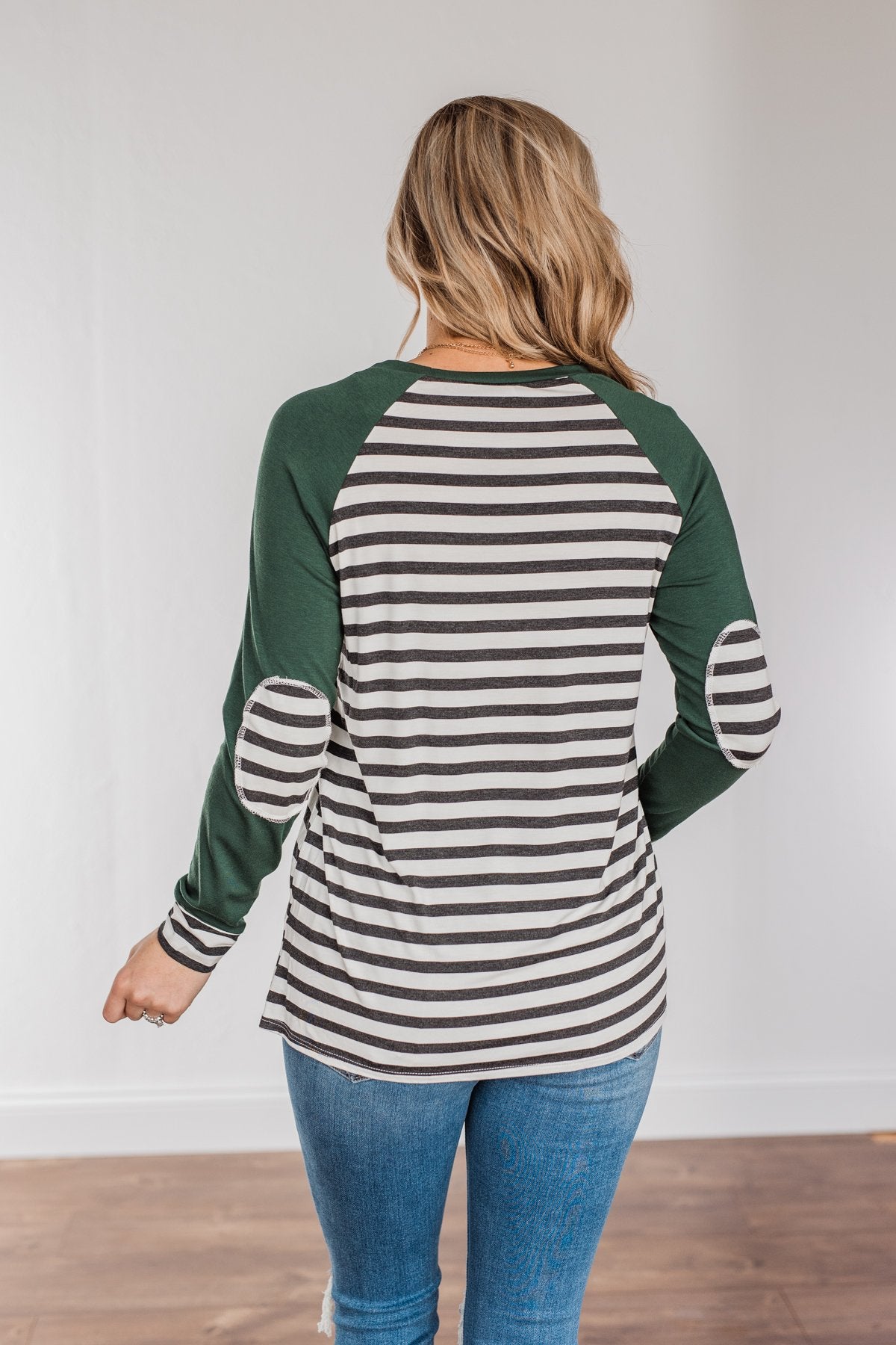 True To Your Heart Long Sleeve Top- Dark Emerald