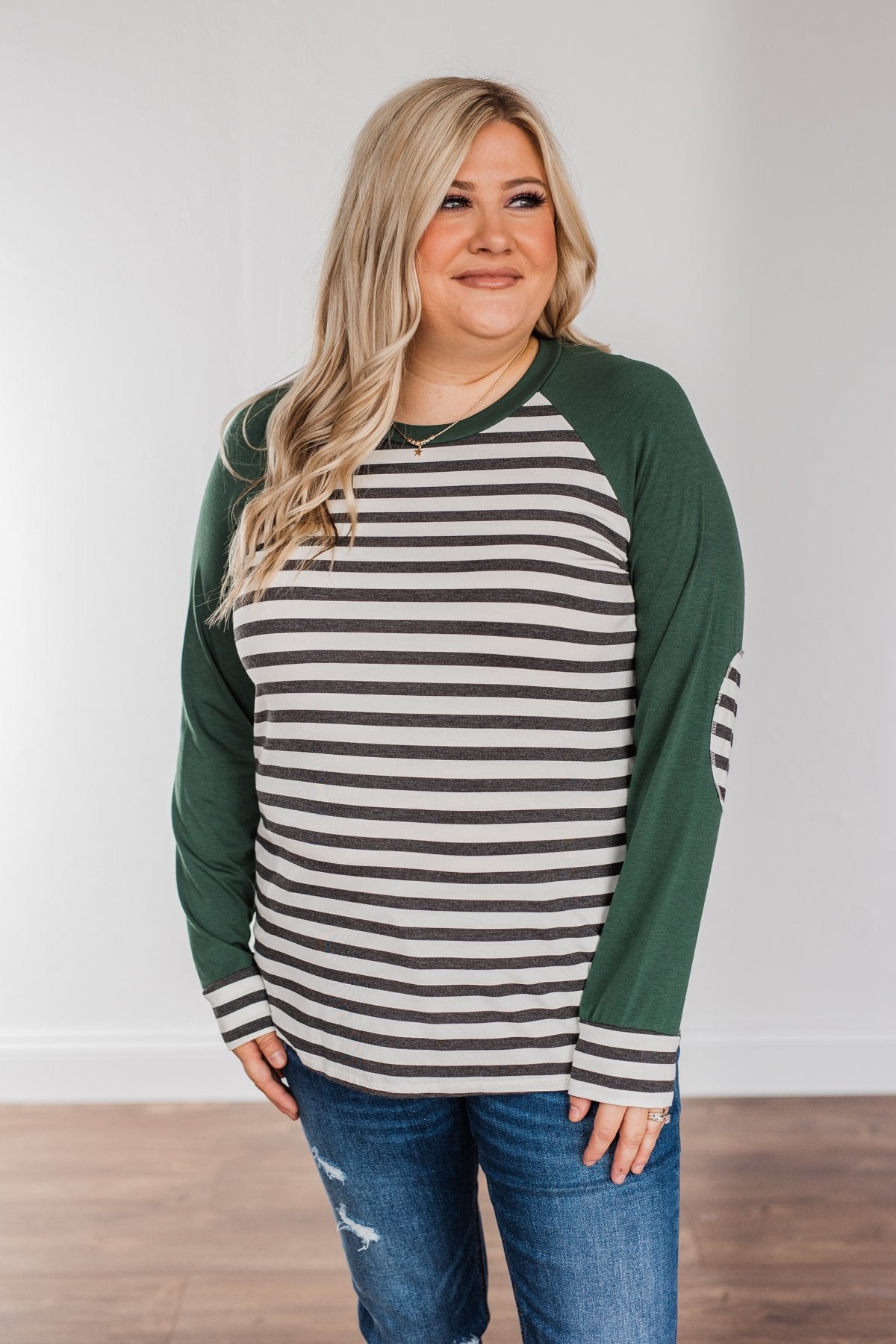 True To Your Heart Long Sleeve Top- Dark Emerald